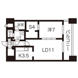 パークアクシス札幌植物園前の物件間取画像